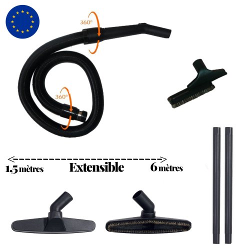 Kit avec flexible extensible de 1,5  6 mtres, compatible avec toutes les marques d'aspiration