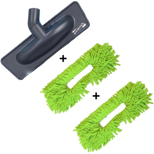 Kit brosse pour aspirateur + Mop  frange microfibre verte + 1 rechange MOP