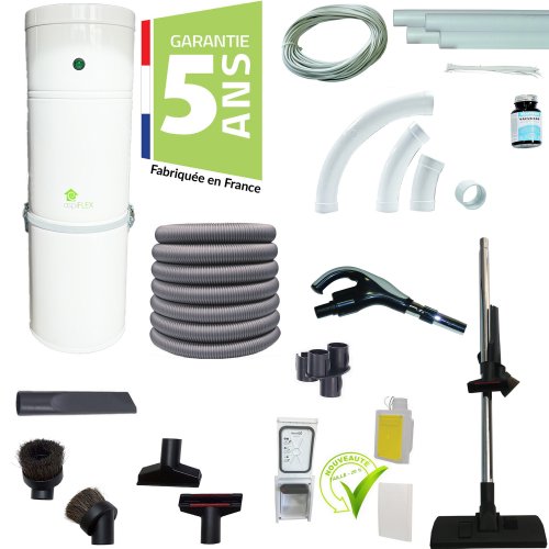 Kit d'aspiration centralise rtractable 400 m prt  poser avec nouvelle prise RETRAFLEX