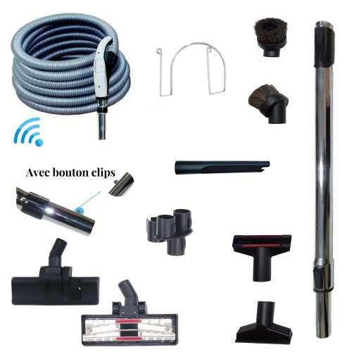 Kit de nettoyage avec flexible radiocommandé 10 mètres, poignée avec bouton compatible ALDES