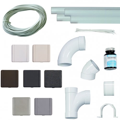Kit rseau aspiration jusqu' 5 prises carr mtal