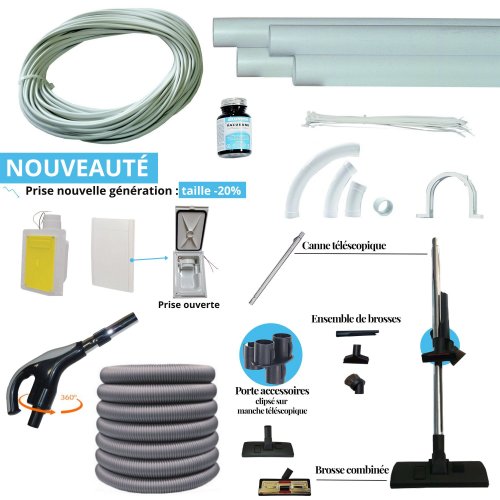 Kit rseau jusqu 18 mtres avec flexible complet petite prise retraflex 