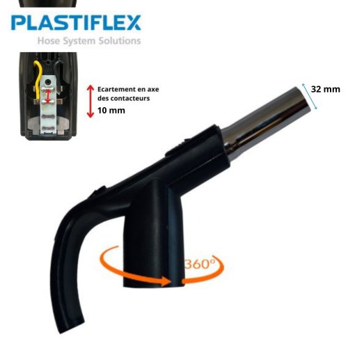 Poigne de flexible Plastiflex interrupteur avec cartement 10mm, pice de rechange pour flexibles FRPIF
