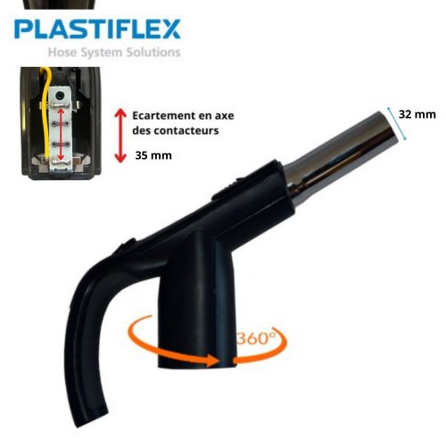 Poigne de flexible Plastiflex interrupteur avec cartement 35mm, pice de rechange pour flexibles FRPIF