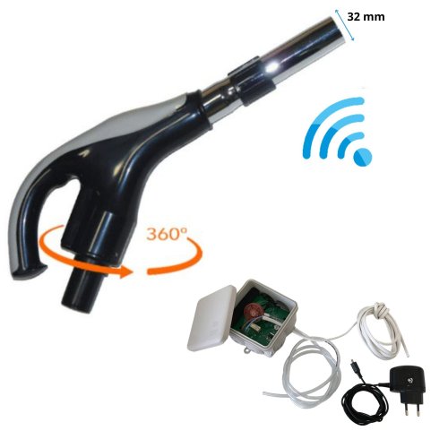Poigne et rcepteur radio pour flexible d'aspiration rtractable