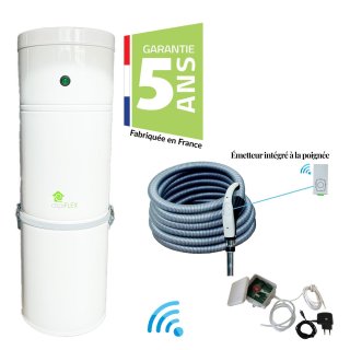 Centrale d'aspiration 1 � 4 prises, avec flexible radiocommand� et poign�e ergonomique