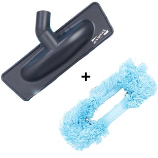 Kit brosse + MOP polyester sp�cial parquet ou sol d�licat (carrelage, lino, marbre...) pour aspiration centralis�e