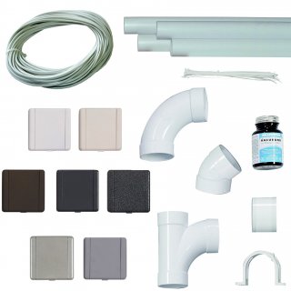 Kit r�seau aspiration jusqu'� 3 prises carr�es m�tal
