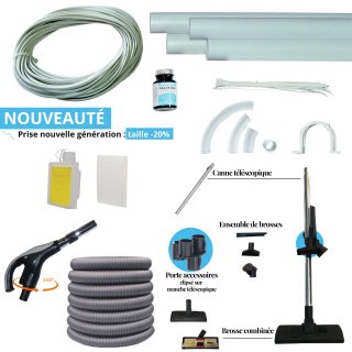Kit r�seau r�tractable avec flexible jusqu'� 18 m�tres et ensemble de nettoyage