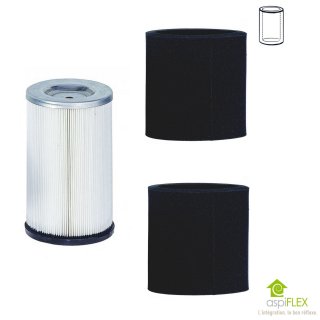 Lot de 1 filtre et 2 pr�-filtres ASPIFLEX