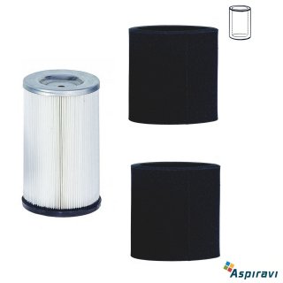 Lot de 1 filtre et 2 pr�-filtres ASPIRAVI