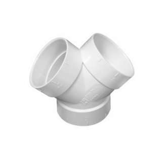 Raccord PVC en T double 45° FFF