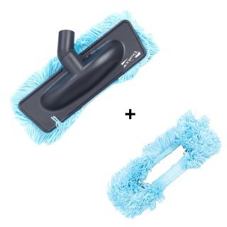 Kit brosse + MOP polyester spcial parquet ou sol dlicat + 1 rechange MOP, pour aspiration centralise