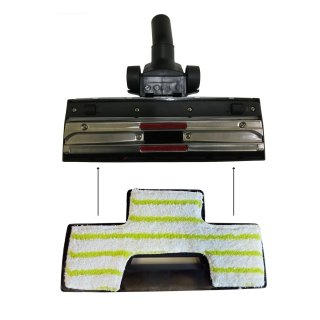 Kit large brosse combine, 1 support adaptateur, 1 lingette microfibre lavable, pour aspiration centralise