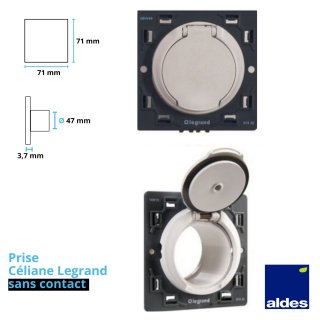 Prise Cliane Legrand Aldes sans contact, pour aspiration centralise