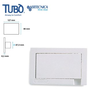 Prise PVC rectangle Aertecnica Tub pour aspiration centralise